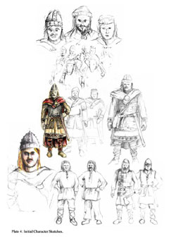 Plate 4 Thumbnail: Initial Character Sketches