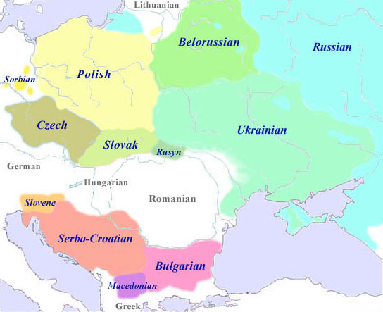 Map of Slavic Languages